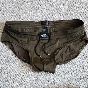 Dark Green Men's Swim Briefs